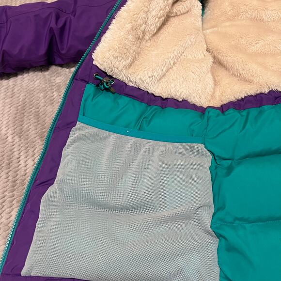 LANDS'END Kids Puffer Jacket‎ Lined Hooded Purple Girls Coat Size 10/12 - Picture 7 of 11